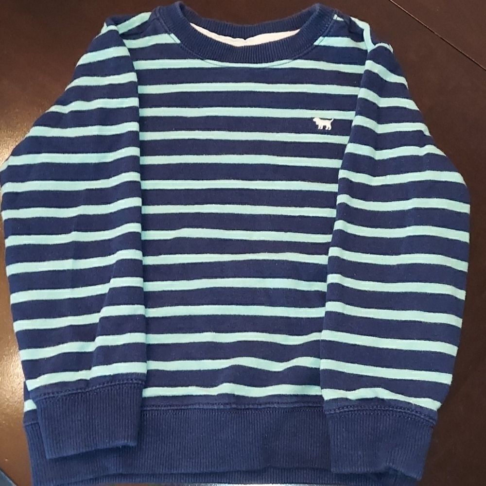 Carter's Blue & Mint Green Striped Sweatshirt 4T